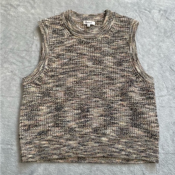 Madewell Sweaters - Madewell Sweater Vest Medium Space Dyed Boulder Crop Riverside Marl